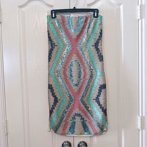 Verty Sequined Straps Less Dress Size Medium Multicolored